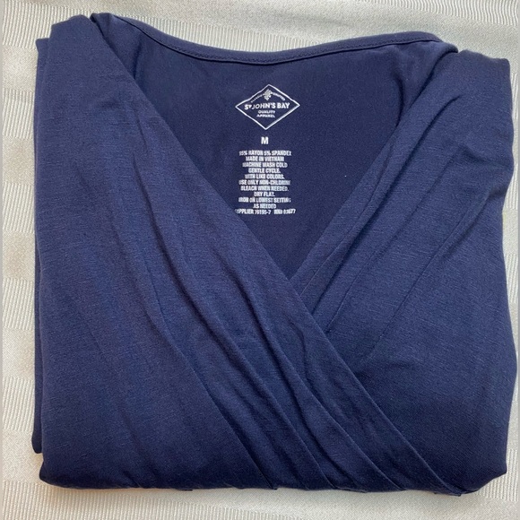 ST. JOHN’S BAY Women’s NWT Mid-Length Casual Navy Blue Soft Knit Dress Size M - Picture 9 of 9